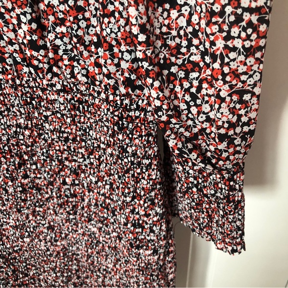 NWT Rebecca Minkoff Tabby Dress Printed Puff Sleeve Smocked Floral Summer Sz L - Picture 12 of 14